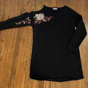 Socialite Embroidered Sweatshirt Tunic